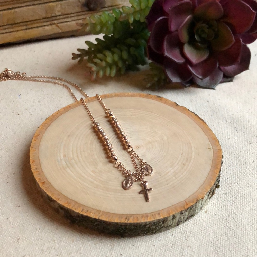 Brand new Lucia Mara rose gold necklace